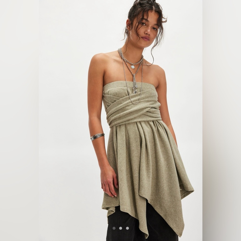 Free People Sage Handkerchief Wrap Waist Convertible Shirt Skirt NWT🔖